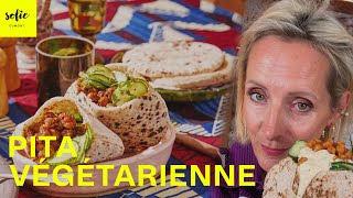 Pita végétarienne avec pois chiches à la harissa et sauce au houmous en 30 minutes  Sofie Dumont [upl. by Ursel]