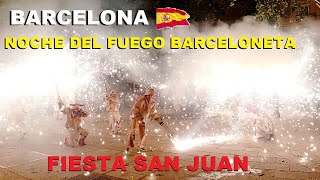 BARCELONA 🔥 SAN JUAN  Noche del Fuego Barceloneta 2023 CORREFOC 4K [upl. by Trah455]