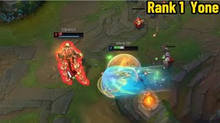 Rank 1 Yone 1300LP Yone DOMINATING KR Challenger Level 2 Solo Kill [upl. by Seira]