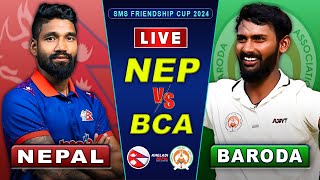 NEPAL VS BARODA CRICKET MATCH  SMS FRIENDSHIP CUP 2024  Live Score amp Commentary [upl. by Ettenahs]