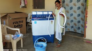 धमाका Voltas Beko Unboxing Review 85 Kg SemiAutomatic Washing Machine How To Use Full Automatic P1 [upl. by Leilah]