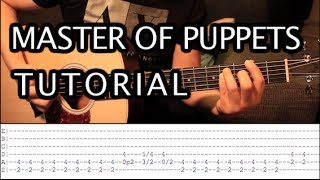 Metallica  Master of Puppets Tutorial Guitarra PARTE 1  GUITAR LESSON HD [upl. by Anauj]