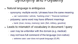 IR411 Synonymy and polysemy in IR [upl. by Aihsyla]