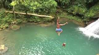 The Blue Hole in JAMAICA Cliff jumping [upl. by Anohr]