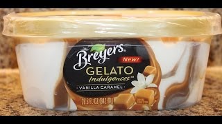 Breyers Vanilla Caramel Gelato Review [upl. by Arebma]