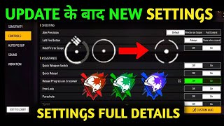 FREE FIRE NEW SETTINGS AFTER UPDATE  FREE FIRE NEW SETTINGS  HELPING GAMER [upl. by Nets]