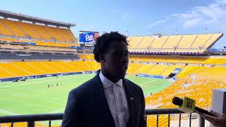 Pitt WR Konata Mumpfield Talks Being Named Team Captain  08232024  PSN [upl. by Nylia]