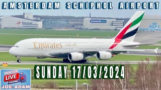 Amsterdam Schiphol Airport Live  Sunday Departures amp Arrivals [upl. by Agon]