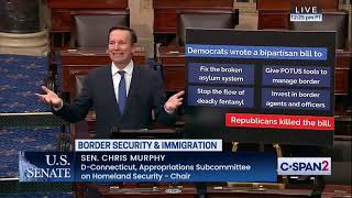 Murphy Leads Senate Democrats in Calling for Passage of Bipartisan Border Security Bill [upl. by Yknarf17]