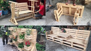 4 DIY ideas best creative and recycled pallet  Creative Uses For Old Pallets [upl. by Ameg]