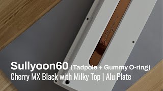 Sullyoon60  Lubed and Filmed Retooled Cherry MX Black with Milky Top Sound Test [upl. by Jacquenetta]