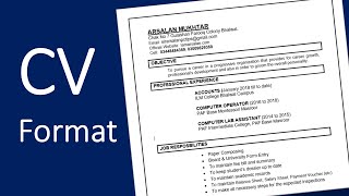 CV Format for Job  CV Format in Ms Word  CV format for freshers [upl. by Memberg786]