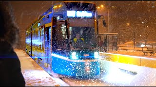 Czech Republic Ostrava tram 12 night ride from Hrabůvka koste to Josefa Kotase [upl. by Conall820]