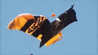 US Army Golden Knights parachute team at 2017 Latrobe Airshow [upl. by Neil685]