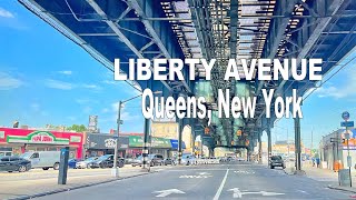 NYC Summer Driving Tour 4K  LIBERTY AVENUE  QUEENS NY [upl. by Nordin224]