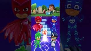 PJ Masks  Owlette 🆚 CatBoy 🆚 Romeo 🆚 Gekko X Dance Song Tiles Hop EDM Rush shorts [upl. by Adnoraj]