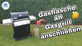 Gasflasche an Gasgrill RICHTIG anschließen 🔥 SO WIRDS GEMACHT ❗ [upl. by Akim]