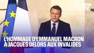 Hommage national à Jacques Delors lintégralité du discours dEmmanuel Macron aux Invalides [upl. by Daisy]