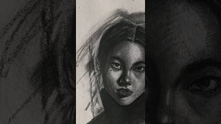 Turning Chaos Into Beauty art shortvideo charcoal portrait realism [upl. by Inhsor]