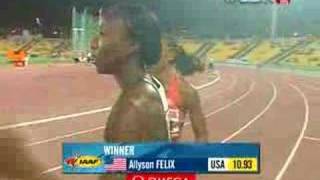 Allyson Felix wins the 100m [upl. by Ahtivak770]