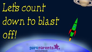 Counting Down From 10  Countdown to blastoff Counting Backwards Video For Kids [upl. by Nylcsoj]