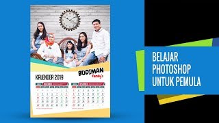 CARA MEMBUAT DESAIN KALENDER PHOTOSHOP  PEMULA [upl. by Asiilanna]