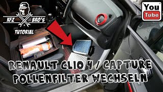 Renault Clio 4  Capture  Pollenfilter Innenraumfilter wechseln  Air Cabin Filter Replacement [upl. by Ennovy]