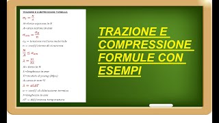 trazione e compressione formule ed esempi di calcolo [upl. by Artened]