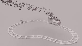 Blender Tutorial Low Poly Train Track  Particle System Smoke [upl. by Llahsram884]