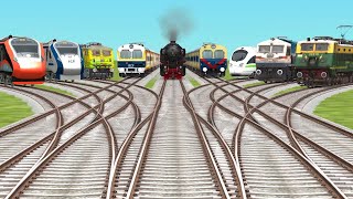 9 Rails Crossings At Forked🆘️ Branched 3D Railroad Tracks  indian railways games [upl. by Itsirhc]