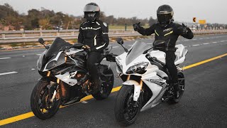 BMW S1000RR vs YZF R1  Faster than Fastest [upl. by Adnirem]