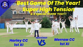 10 Men Crowd The Bat Test Match Field Fullers Premiership Cricket Highlights Horley vs Merrow [upl. by Goodson]