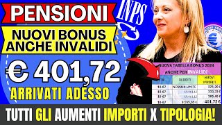 🔴INPS APPROVATO BONUS AUMENTO PENSIONI 402€ 👉 NETTI ECCO COME RICHIEDERLI ✅REQUISITI RICHIESTI [upl. by Ruff]