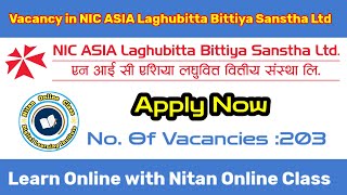 NIC Asia Laghubitta Bittiya Sanstha Ltd Announced Vacancy for various positions Apply Now [upl. by Gnirps]