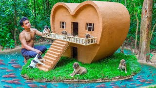 Dog rescue and build Loving Dog House  Build House for Puppies [upl. by Aytak]