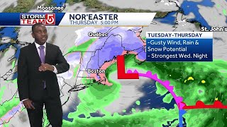 Video Noreaster brings threat of heavy rain snow next week [upl. by Eilojne]