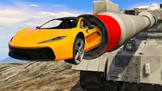 SHOT OUT OF A TANK GTA 5 Funny Moments [upl. by Esya]