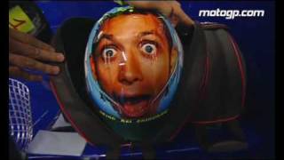 Valentino Rossi shows off new helmet design at Mugello [upl. by Repsaj]