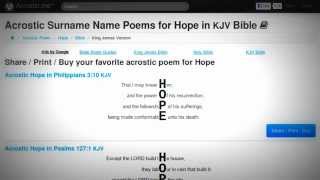 Acrostic poems about Hope [upl. by Bidget]