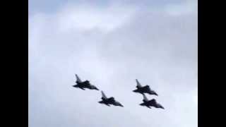 Typhoon Jets Filmed Flying Over Beeston Nottingham National Armed Forces Day Nottingham [upl. by Rick]