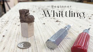 Beginner Whittling  Miniature Shoe  How To [upl. by Nauqit]