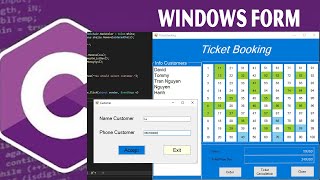 C Winforms Windows form Ticket Booking TextboxGroupBox Label Panel Button Error provider [upl. by Nekal]