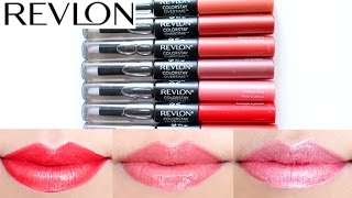 Revlon Overtime Lipcolor Lip Swatches 7 shades [upl. by Longawa]