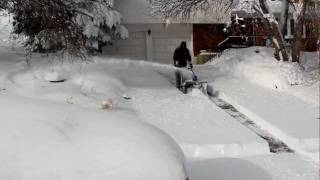 Snowblowing a driveway in Colorado with a Yamaha YS 828 [upl. by Adlesirc]