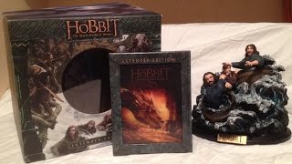 The Hobbit The Desolation of Smaug Extended Edition 3D BluRay Box Set w Barrel Statue Unboxing [upl. by Salohcin544]