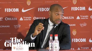 Thierry Henry forgets about translator during first Monaco press conference [upl. by Nikki]