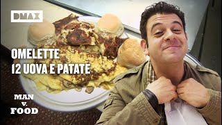 Adam Richman contro lOmelette da 12 Uova ricoperte di Chili per un totale di 3 kg  Man vs Food [upl. by Anirtep]