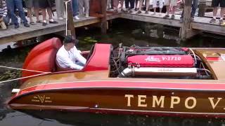 Tempo VI Vintage Hydroplane Comes to Life at Gull Lake MN [upl. by Eelamme]