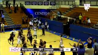 North Forsyths 3 Lochlain Corliss drains a shot at the buzzer to keep the Lady Raiders in the rank [upl. by Traver840]