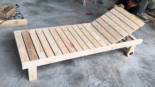 Amazing Creation Woodworking Ideas From Old Pallet  Build A Sun Loungers  How To DIY [upl. by Rodnas]